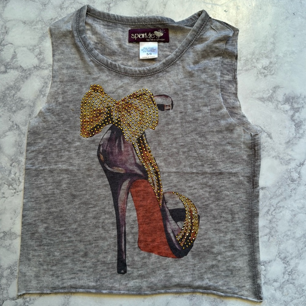 ⭐️ SPARKLE BY STOOPHER Gray tank top, Size 5/6